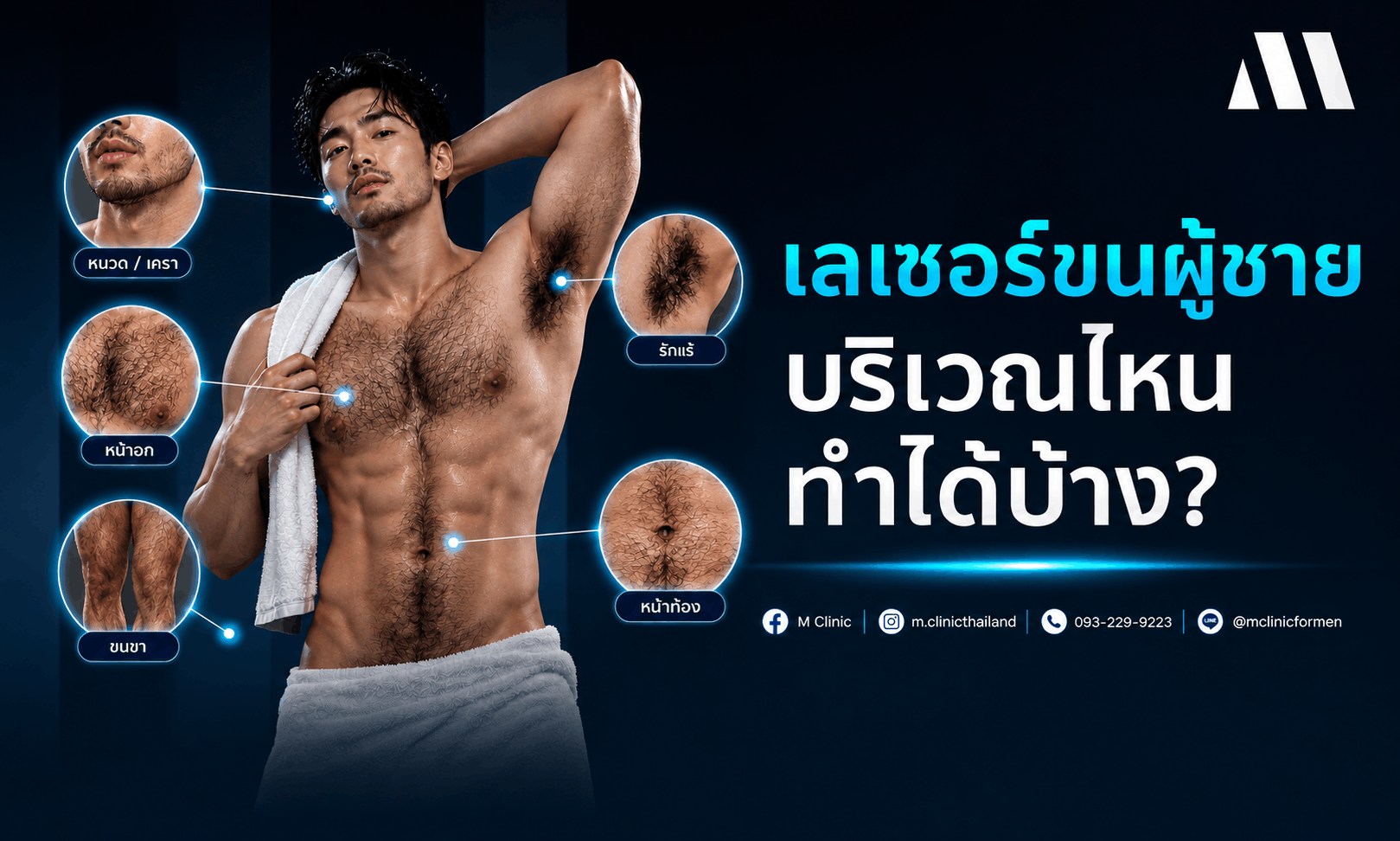 เลเซอร์ขนผู้ชาย บริเวณไหนทำได้บ้าง?